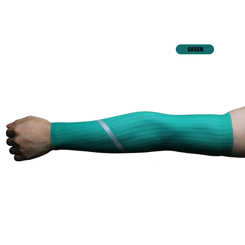 Summer Men Women Reflective Cycling Sleeves Arm Warmers Sun UV Protection Breathable Running Compression Arm Sleeves 6