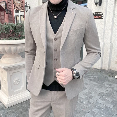 new suit men's suit business professional wear British style Korean trend groom groomsman small suit dress