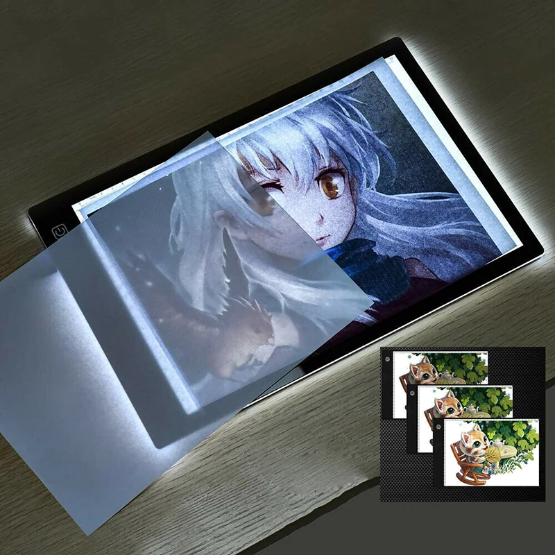 USB PRO доска для рисования с регулируемой яркостью, анимационный светодиодный светильник, ультра-тонкий портативный А4 А5 коврик для студентов и детей