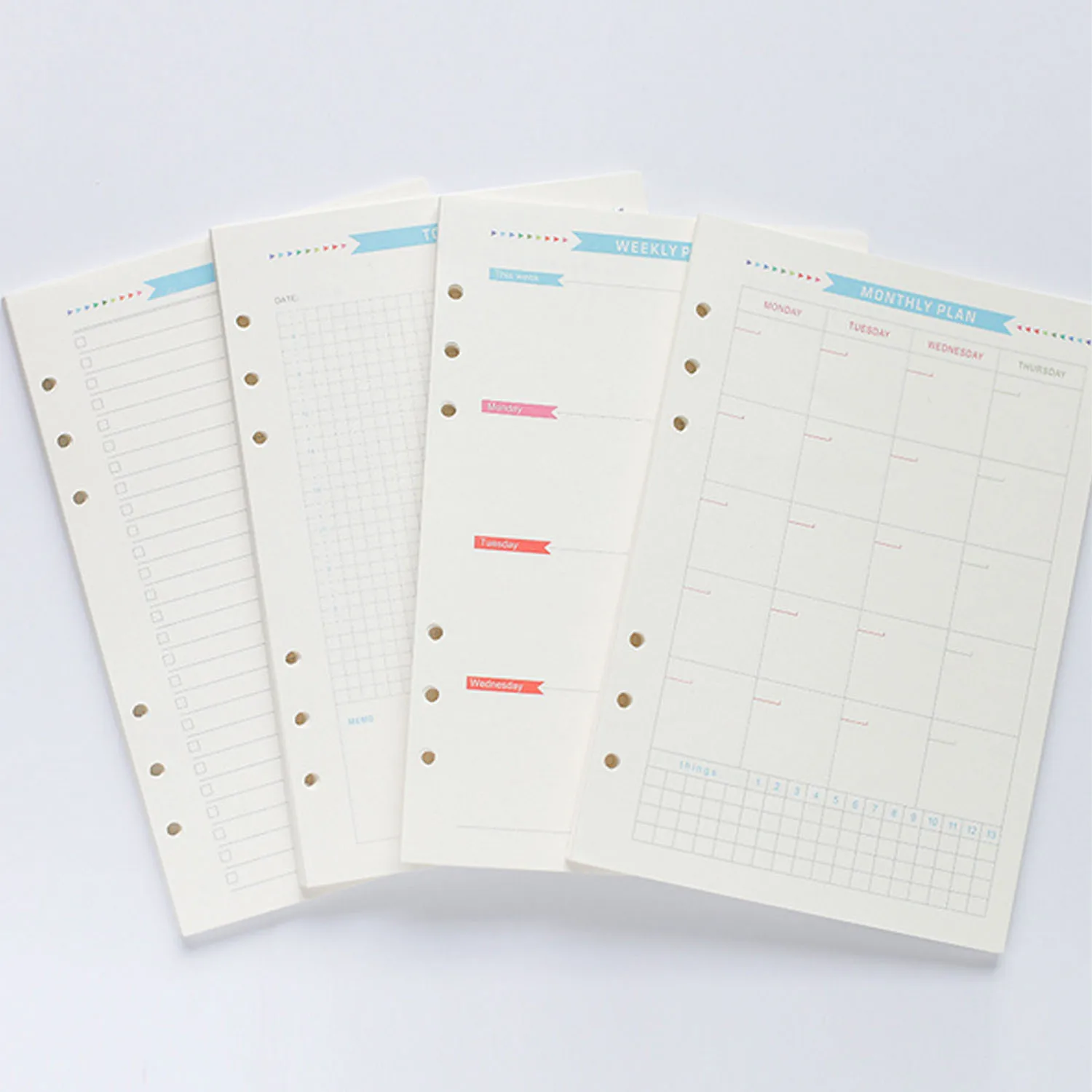 

40 Sheets A6 Size 6-Hole Loose Leaf Filler Papers for Diary Weekly Monthly Notepad School Office Students Stationery Supplies