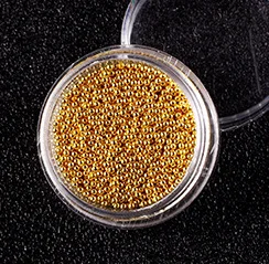 Gold 1mm Zziell Стразы для ногтей мини маленькие из нержавеющей стали 3D бусины черный золотой серебряный DIY инструменты украшения для дизайна ногтей - Цвет: Gold 1mm