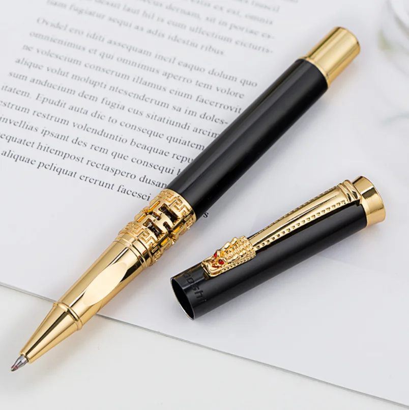Luxury Business Office Sign Pen Hollow Metal Ballpoint Pens Student Writing School Rollerball Pen Stationery Supplies 03779