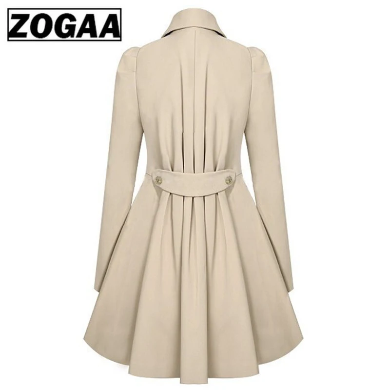 ZOGAA Plus Size Women Trench Coat Autumn Fashion Women's Double Breasted Windbreaker Coats Causal Ladies Long Trench Coat Female