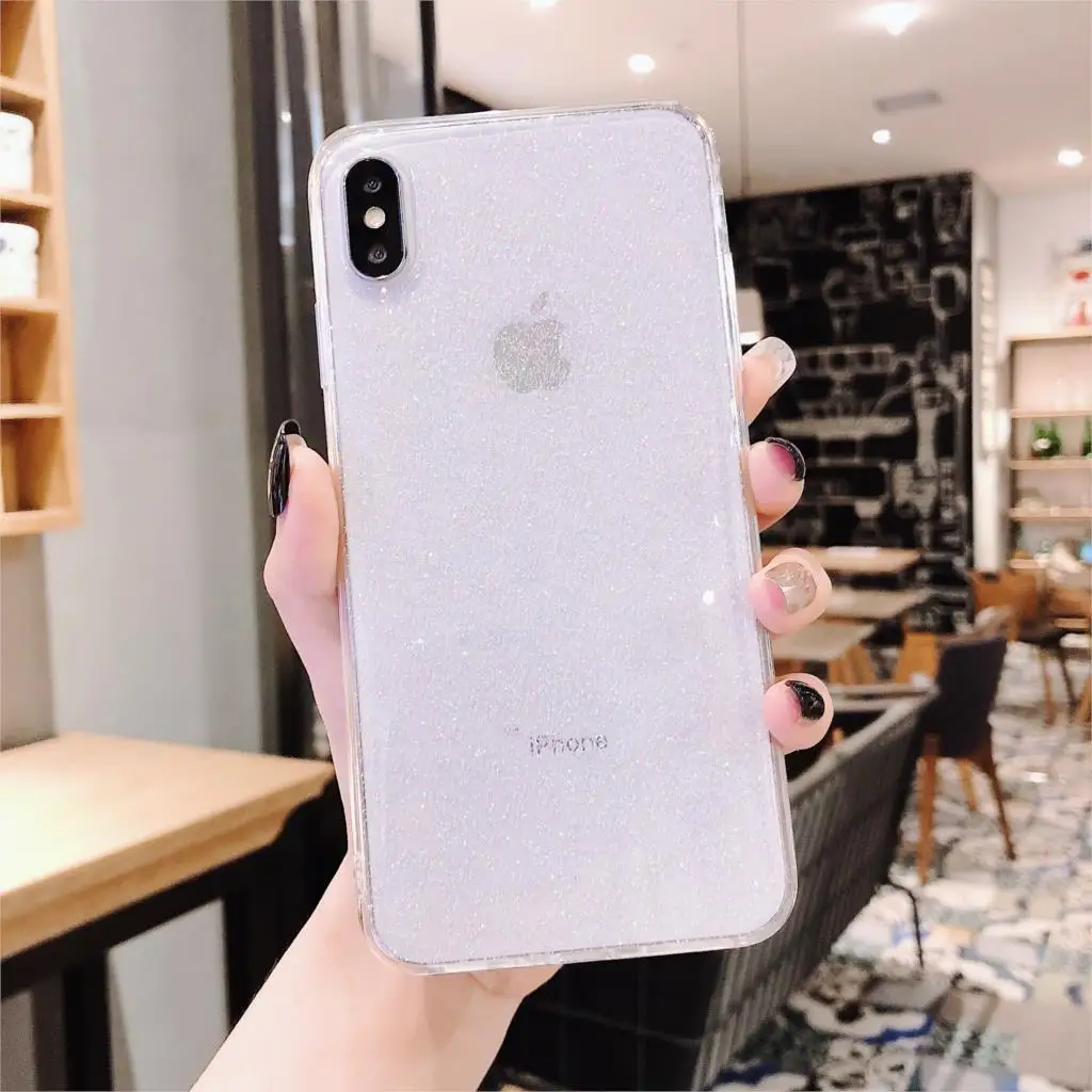 

Glitter Bling Case For iphone11 7 Plus 6 6s Epoxy Star Transparent Case For iphone X XR XS MAX