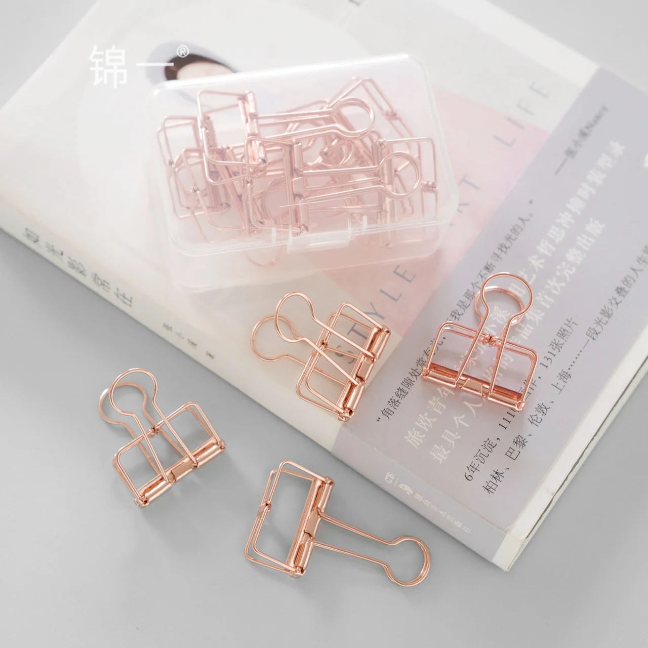 Tutu 8pcs/lot 32mm Rose Gold Hollowed Out Design Binder Clip For Office