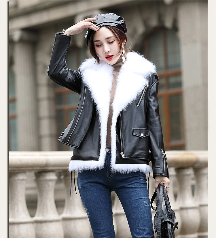 genuine leather jacket women sheepskin coats (5)