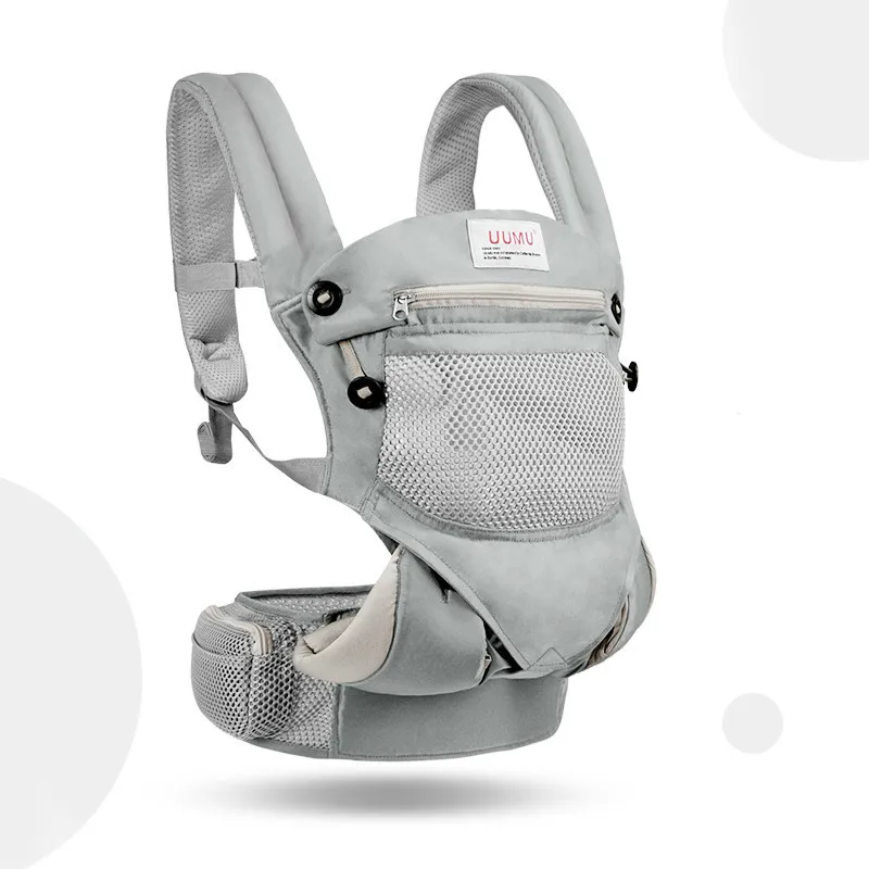 Soboba младенческий детский Хипсит хлопок эргономичный рюкзак для переноски слинг держатель для обертки Хипсит пояс рюкзак снаряжение 0-36 м - Цвет: Cool Gray