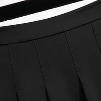 150Kg Plus Size Women's Autumn Loose Pleated A-Line Skirt 4XL 5XL 6XL 7XL 8XL 9XL Solid Elastic Waist Skirt Black - Image 2