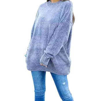 

2020 Autumn And Winter New Bottoming Sweater Europe And America Loose Mid-long Long Sleeve Pocket Sweater New