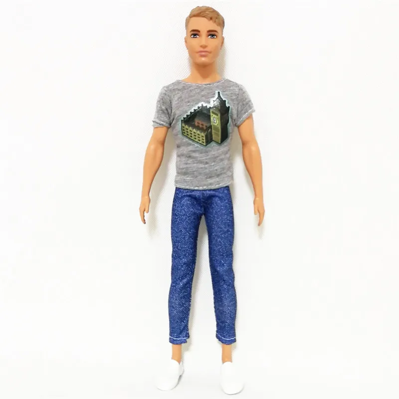 Ken le petit ami chemise jean tenues ensemble pour Barbie BJD poupée vêtements accessoires jouer maison habiller filles jouets cadeau