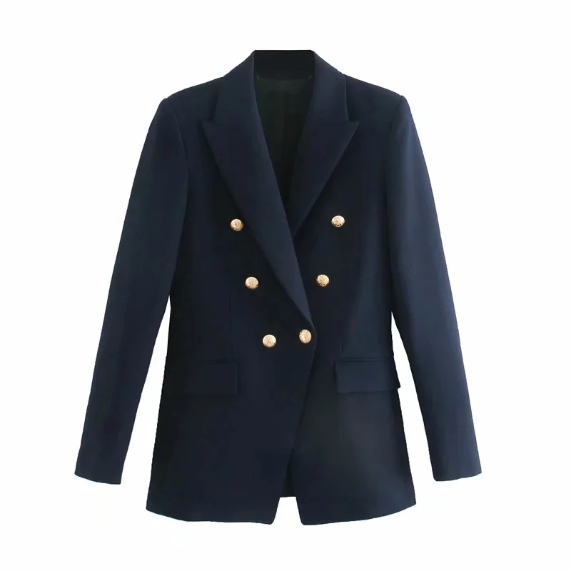 Spring Autumn Women Fashion Vintage Blazers Coat Chic Button Solid Suit Jackets Female Outwear Tops Office Lady Blazer Feminino