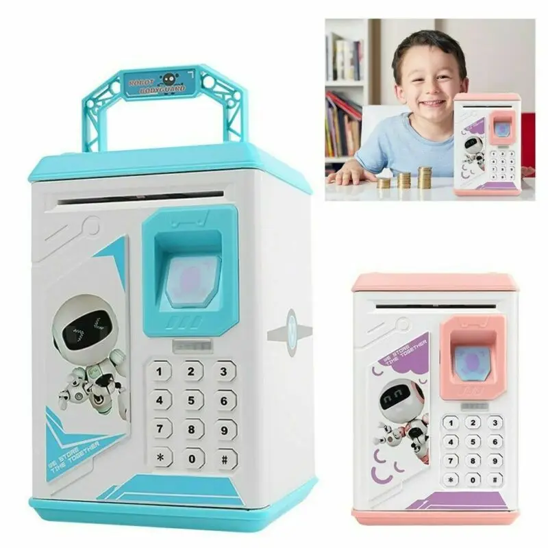 

Fingerprint Electronic Piggy Bank Safe Money Box Bank Electronic Password Lock Saving Box ATM Cash Coin Password Kids Gift Hot