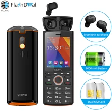 SERVO R25 bluetooth-динамик мобильный телефон 6000 мАч банк питания с русской клавиатурой 2,8 дюйма SC6531CA многофункциональный телефон