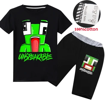 

Hot UNSPEAKABLE Boys T Shirts Shorts 2pcs Sets Children Clothing Lovely Print Clothes Tops Tees Baby T-shirts Girls Short Sleeve