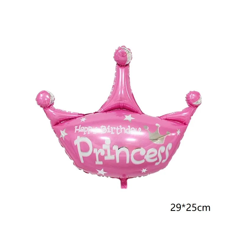 1 шт. большой золотой розовый Золотой Розовый Синий Корона Алюминиевая фольга шар Принцесса Принц День Рождения украшения детские игрушки - Цвет: pink