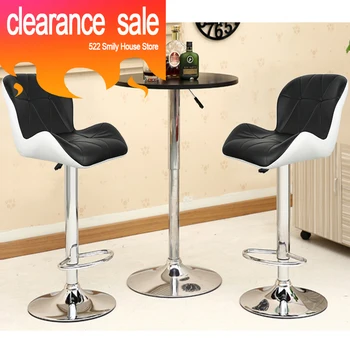 

2Pcs/Set Bar Chair Leisure Leather Swivel Bar Stools Chairs Height Adjustable Pneumatic Pub Chair Home Office Kitchen Chair HWC