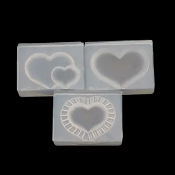 

3 Shape Handmade Small Heart Silicone Mold Biscuit Chocolate Mold Jewelry Tools
