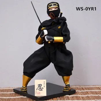 

MYBLUE 30cm Kawaii Japanese Samurai With Katana Sword Ninja Sculpture Japanese House Figurine Home Room Decoration Accessories