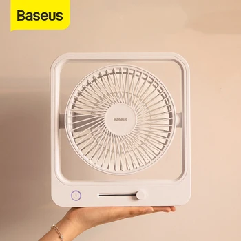 

Baseus Portable Fan Mini USB Rechargeable Air Cooling Fan Adjustable Desk Cooler Home Office Table Circulation Exhaust Fan