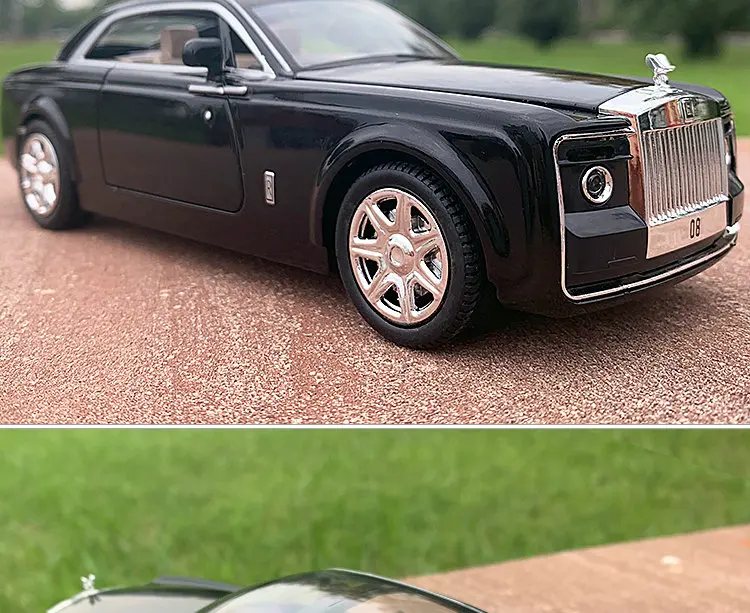 1:24 Rolls Royce Phantom металлические игрушечные колеса, имитационный звуковой светильник, вытяжной задний светильник, коллекция детских подарков, литая под давлением модель автомобиля