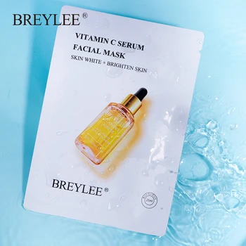 

BREYLEE Vitamin C Serum Facial Mask Whitening Moisturizing Face Sheet Mask Antioxidation Anti-Aging Essence Skin Care Cream 1pcs