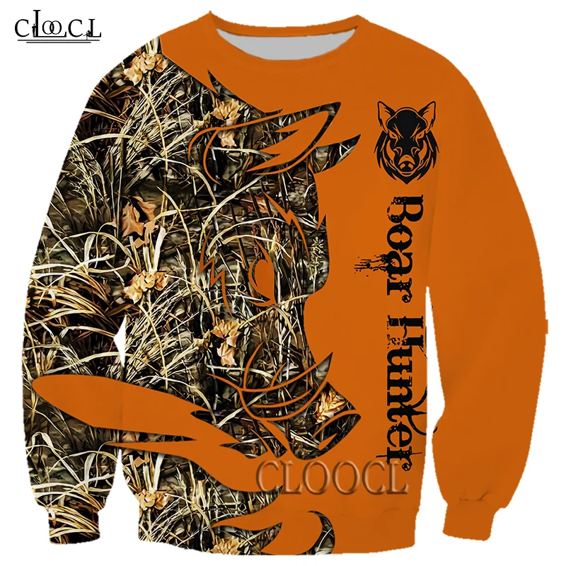 

HX Fashion Harajuku Men Women Sweatshirt Hunting Wild Boar 3D Printed Unisex Streetwear Casual Sweatshirts For Couple Pullover