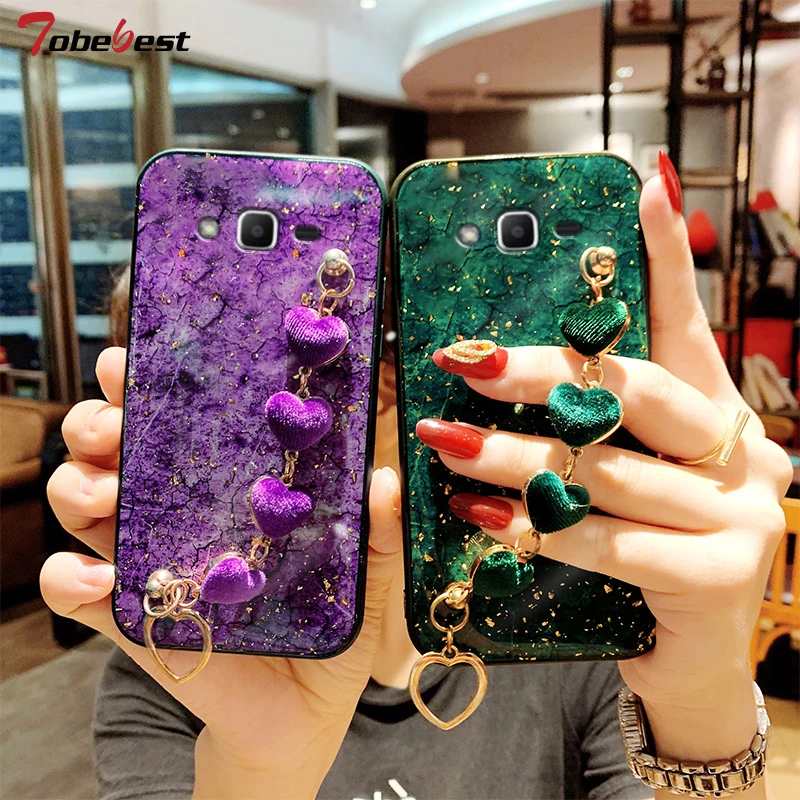 Luxury Love bracelet Phone Case For Samsung Galaxy J2 Pro J5 J7 Prime Coque Gold Foil Chain Wrist Strap Cover | Мобильные телефоны