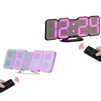 

3D Wireless Remote Digital Wall Alarm Clock,115 Color Variations Of Led Digital, Voice Control Mode,Controller