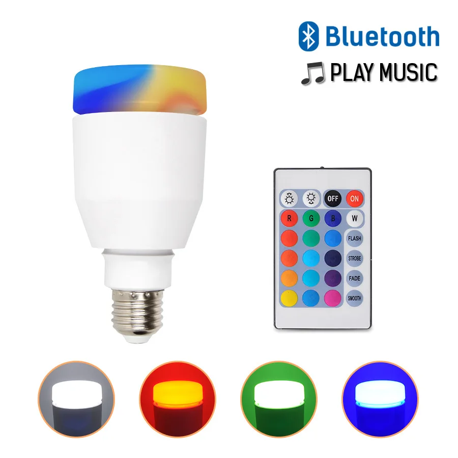 

LED bluetooth RGBW color bulb lamp AC110-265V 7 + 3W atmospheric pressure bulb indoor home decoration smart lighting