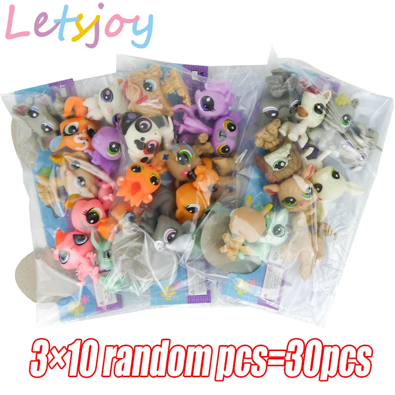 30-90 шт. Рождественская игрушка подарок мини питомец Пони лошадь littlest куклы игрушки для детей милый питомец кошка Магазин фигурки подарки для девочки - Цвет: 30pcs
