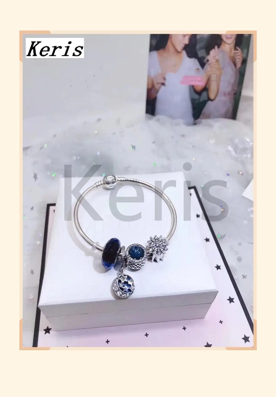 

Keris Store High Quality 1:1 100% Silver New Starry Night Beaded Bracelet Free Of Charge