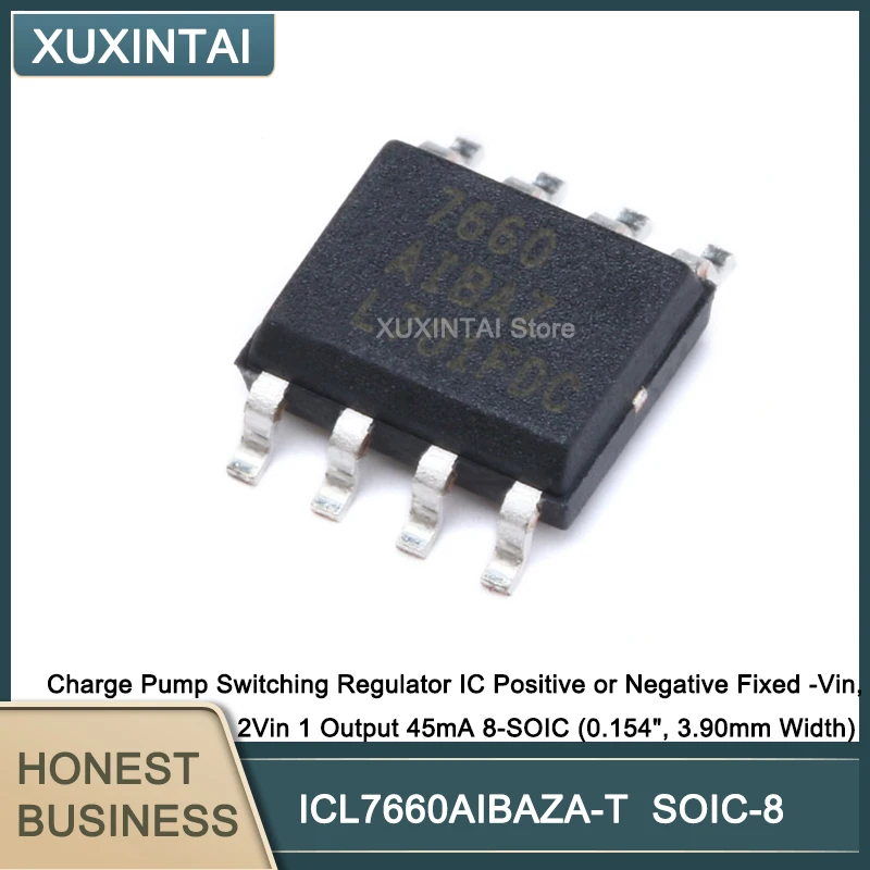 

50Pcs/Lot ICL7660AIBAZA-T Charge Pump Switching Regulator IC Positive or Negative Fixed -Vin, 2Vin 1 Output 45mA 8-SOIC (0.154",