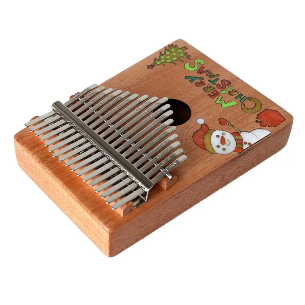 17-клавишным калимба антикоррозионные игрушечное пианино с рождественским узором тонкий дизайн музыкальный инструмент традиционный музыканта Рождественский подарок