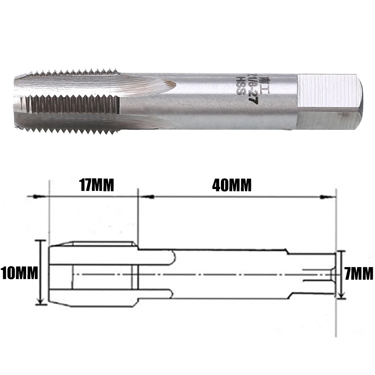 HSS NPT Taper Pipe 1/8 - 27 High Speed Steel 1/8'' - 27 NPT Taper Pipe Thread Tap Cutting Sharp Taper Pipe For Maintenance