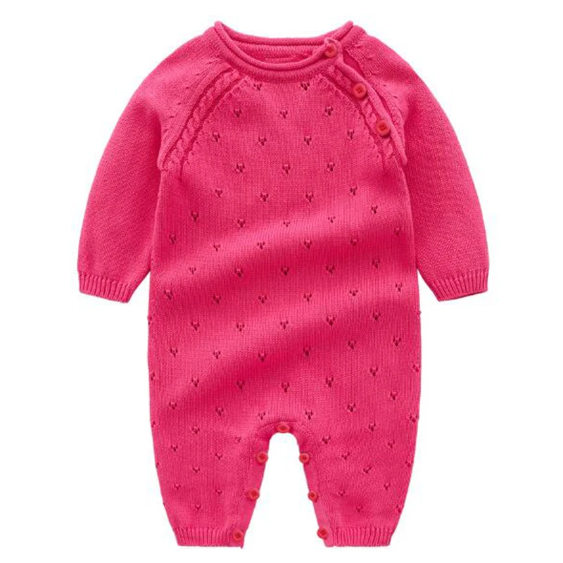Baby Knitted Rompers Pure Cotton Babies Clothing Newborn Baby Girls Knitting Princess Long Sleeves Autumn Jumpsuit Knitwear baby rompers baby jumpsuit cotton jumpsuit baby clothing
