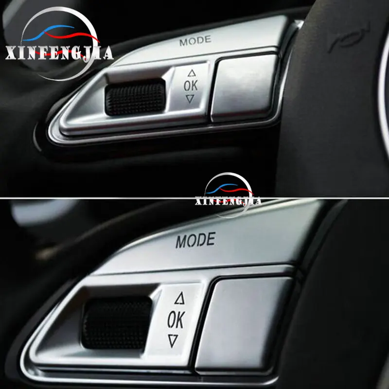 Для Audi A4 B8 A5 Q5 13-16 6 шт. Хром ABS кнопки рулевого колеса Блестки крышка отделка