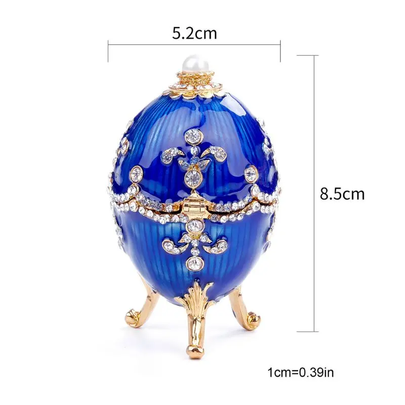 Ювелирные изделия Организатор Faberge украшения для яиц Винтаж StyleTrinket Box(синий