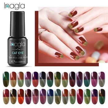 

Inagla Thermal Cat Eye Nail Polish 8ml Temperature Color Changing Soak Off UV Gel Magnetic 3D Long Lasting Cat Eye Gel Varnish