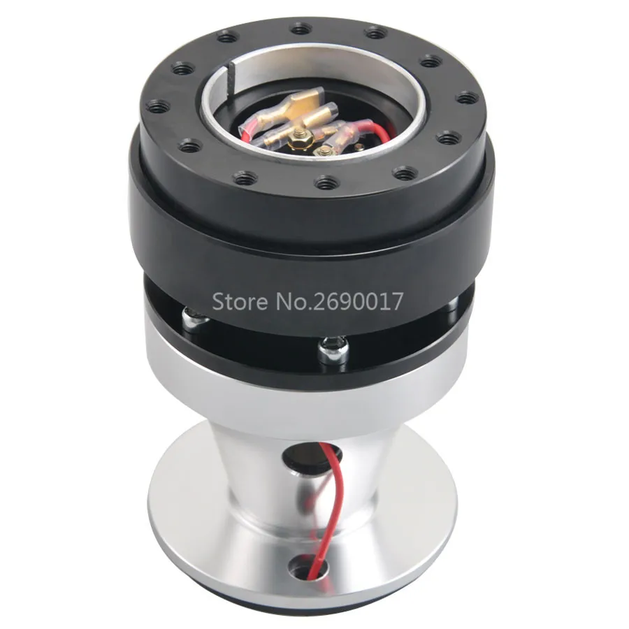 Aluminum Car Steering Wheel Silver Wheel Hub Adapter Black Quick Release Adapter Fits For Mit