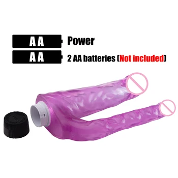 Vibrating Double Dildos Double Penetration Vagina and Anus Soft Phallus Erotic Huge Dick Double Headed Penis Sex Toys for Women 6