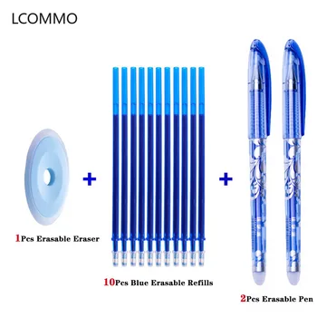 

0.5mm Erasable Pen Set Magic Washable Handle Gel Pens Refills Rods for School Office Writing Blue Black Color Ink Stationery Pen