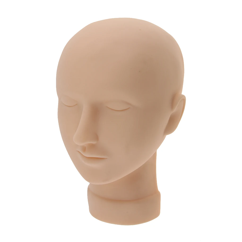 Professional Soft Silicone Massage Training Tool Eyelash Makeup Practice Mannequin Head Make Up Manikin Doll w/ Mount Hole