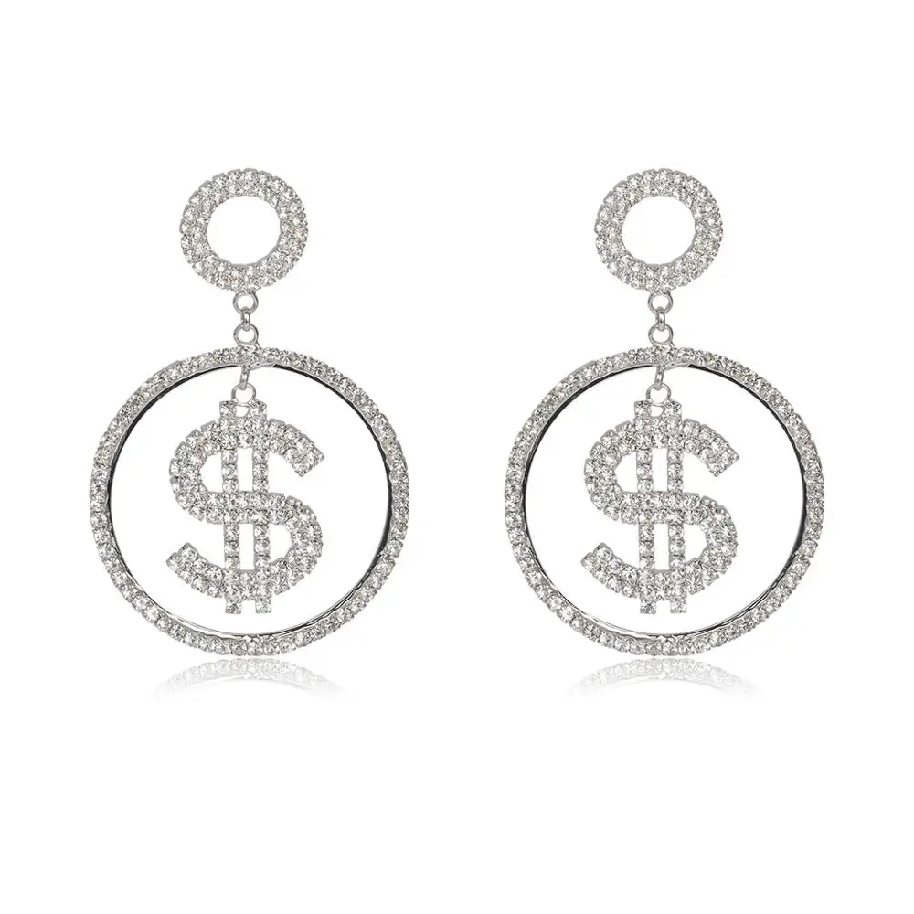 Ingemark Luxury Full Crystal Drop Earrings for Women Unique Big Geometric Round Dollars Shape Dangle Earring Jewelry Accessories Ingemark Luxury Full Crystal Drop Earrings for Women Unique Big Geometric Round Dollars Shape Dangle Earring Jewelry Accessories