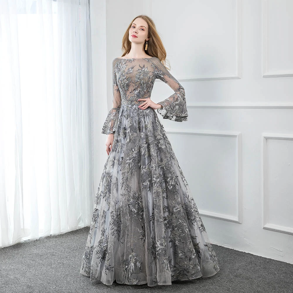 gown with sleeves for party