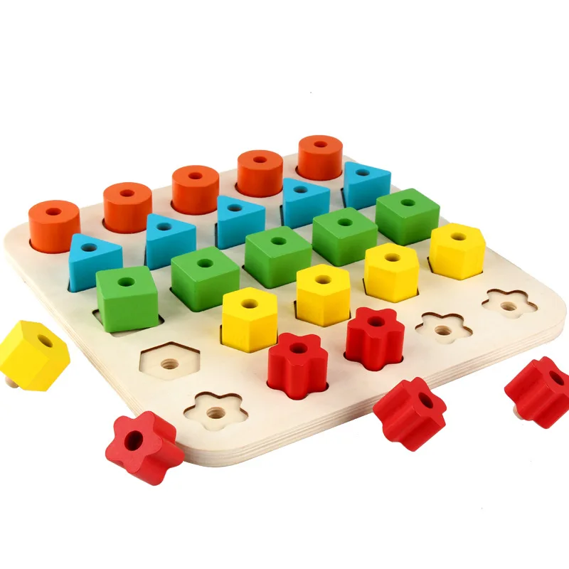 

New Style And Colorful Shape ceng le Children Early Childhood Special Education Toy Shape Matching Cognitive Montessori Wooden T