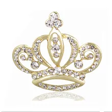 Благородное классическое, мужская, золотая, большая корона, брошь, булавка для женщин, модные, вечерние, свадебные, брошь, аксессуары