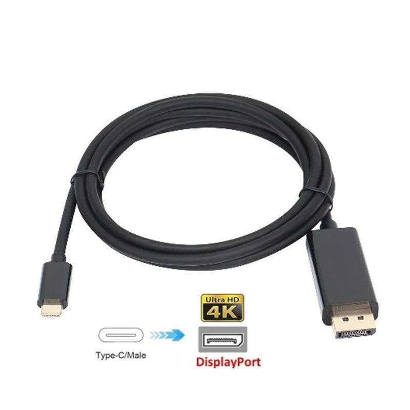 

1.8m USB C to DisplayPort Cable 4K,USB 3.1 Type C (Thunderbolt 3 Compatible) to DP Cable for MacBook 2017 Galaxy S9 Huawei P20