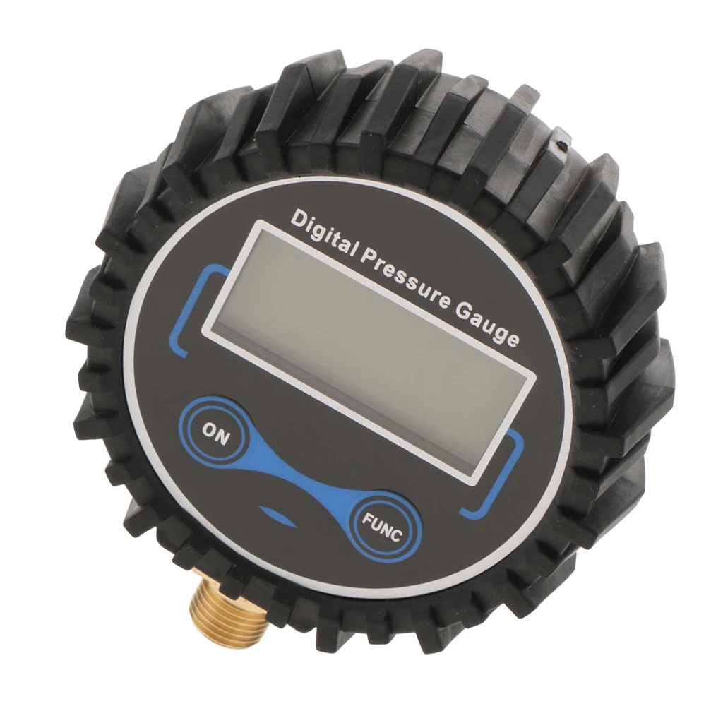 200PSI Digital Tire Inflator Pressure Gauge with Quick Connector Plug Black