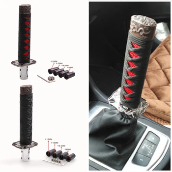 

Universal Samurai Sword Gear Shift Knob Shifter Katana Metal Black+Red 15cm JDM