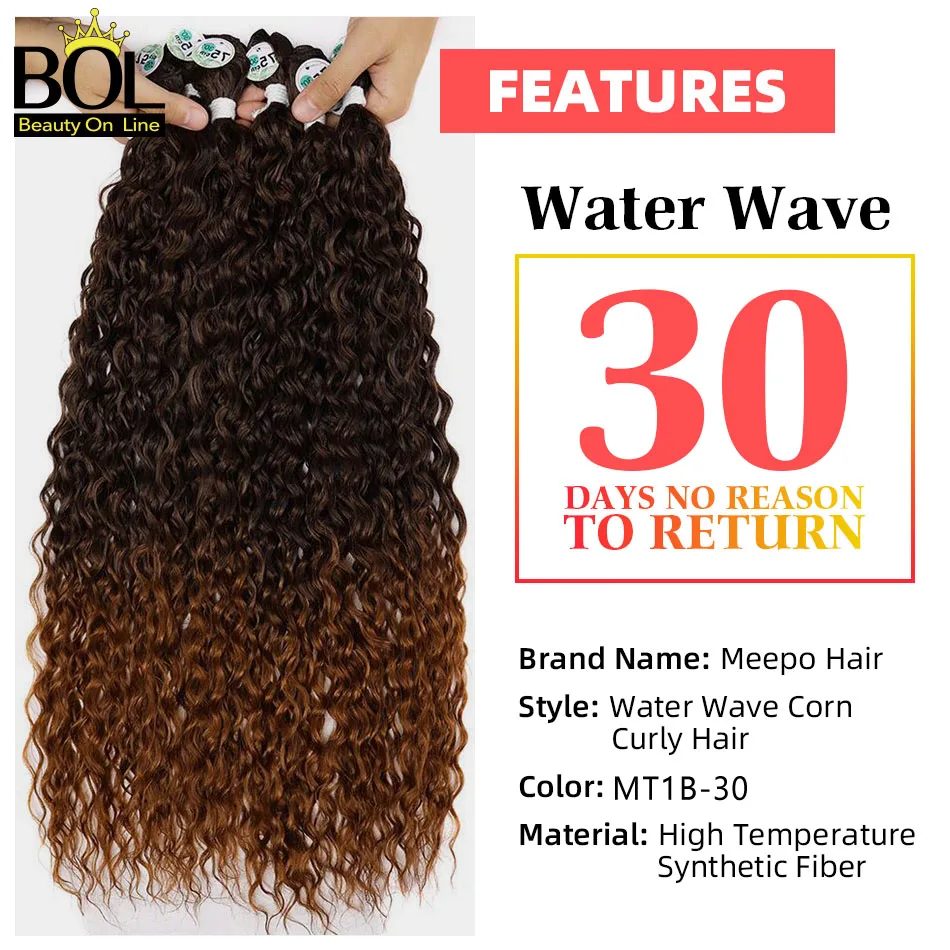 BOL Afro Kinky Curly Synthetic Hair Bundles hair extensions Ombre Color Weave Bundles 3Pieces/100g for Women